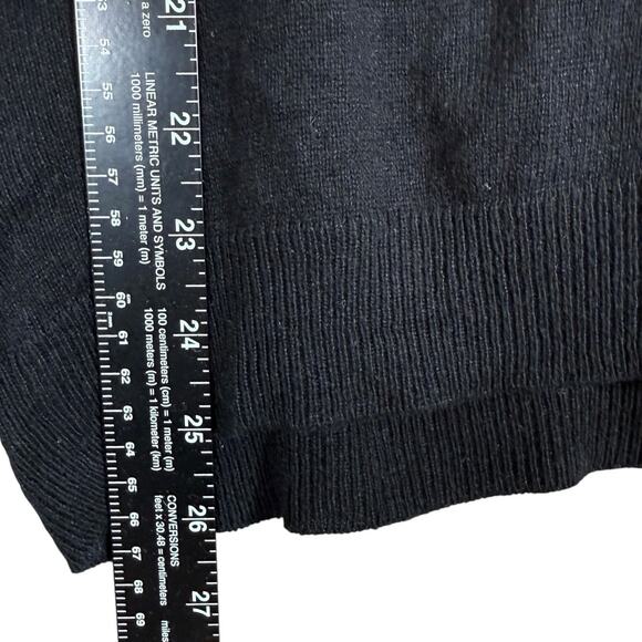 Lauren Ralph Lauren Silk Cashmere Ruffle Neck Sweater Witchy Boho Black Medium - Picture 7 of 10